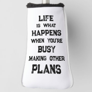 人生は…おもしろいやる気を起こさせる引用文 ゴルフヘッドカバー