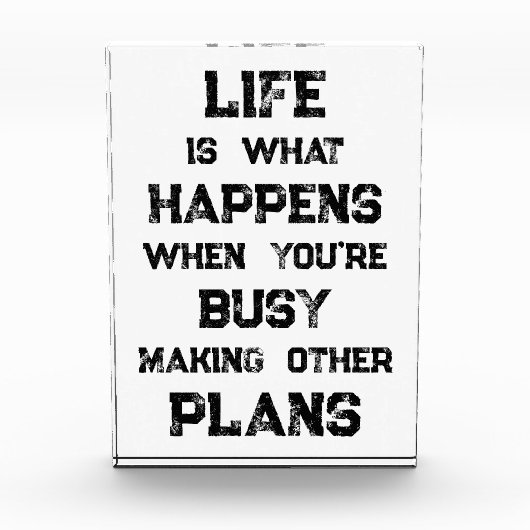 人生は…おもしろいやる気を起こさせる引用文 フォトブロック (正面)