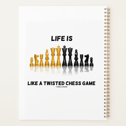 人生は、ねじれたチェスのゲーム反射チェスのようなものである プランナー手帳 (裏面)