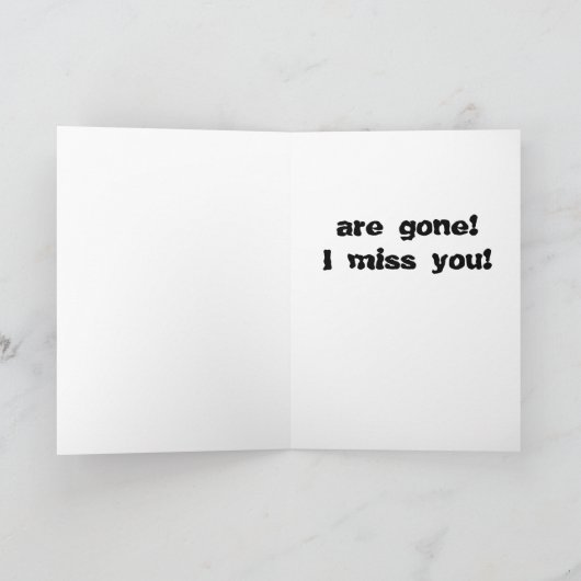 人生は**ぼやけ**『お前は去った!』 カード (内部)