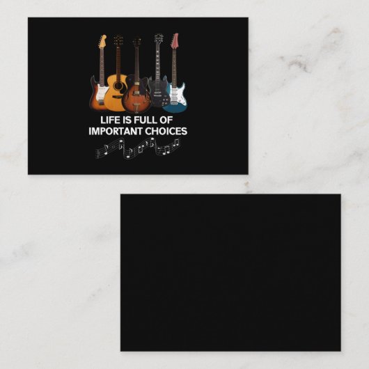 人生は、ギター愛好者の大切な選択に満ちている 名刺 (正面/裏面)