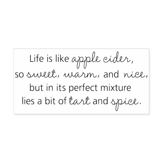 人生はApple Ciderの気持ちゴム印のようなものだ ラバースタンプ (インプリント)