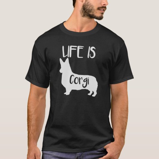 人生はCorgi犬の愛Rパパ母の男の子 Tシャツ (正面)