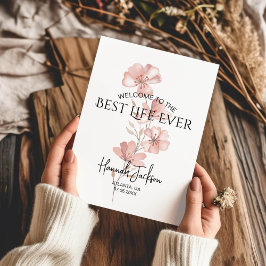 人生への最高のようこそピンクのフローラ洗礼 カード