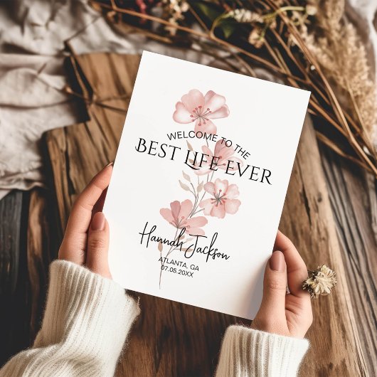 人生への最高のようこそピンクのフローラ洗礼 カード