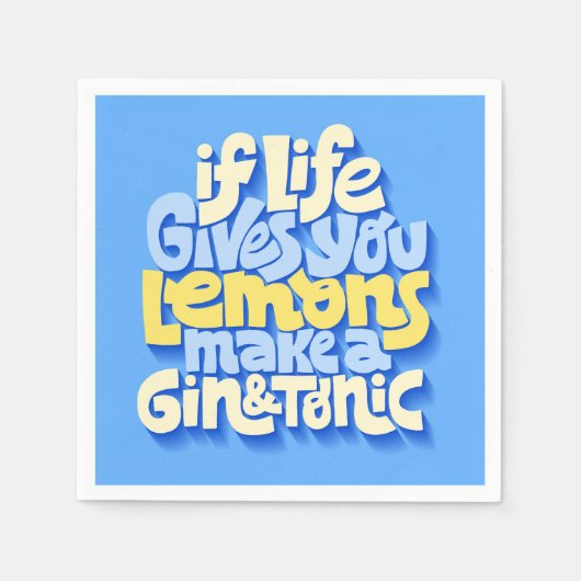 人生もし与えはジントニックを作る スタンダードカクテルナプキン (正面)