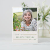人生よく住んでいる正方形の写真中立の葬儀 サンキューカード (スタンド正面)
