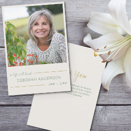 人生よく住んでいる正方形の写真中立の葬儀 サンキューカード