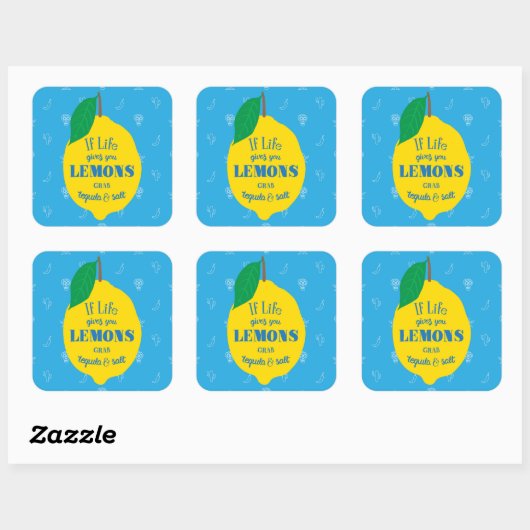 人生よもし与えりレモン、テキーラと塩をつかむ スクエアシール (シート)