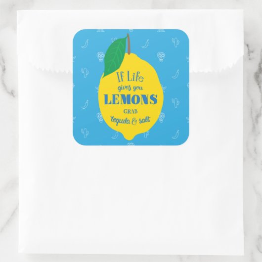 人生よもし与えりレモン、テキーラと塩をつかむ スクエアシール (バッグ)