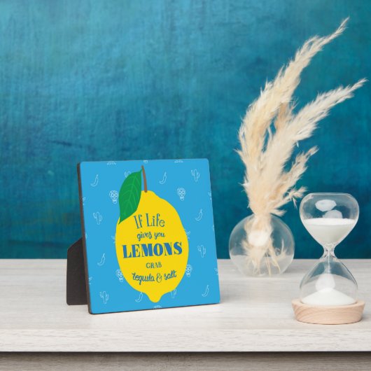 人生よもし与えりレモン、テキーラと塩をつかむ フォトプラーク (インサイチュ)