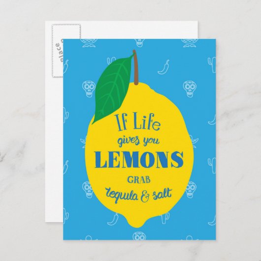 人生よもし与えりレモン、テキーラと塩をつかむ ポストカード (正面/裏面)