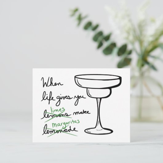 人生よ与えりレモンズライムはマルガリータを作る ポストカード (スタンド正面)