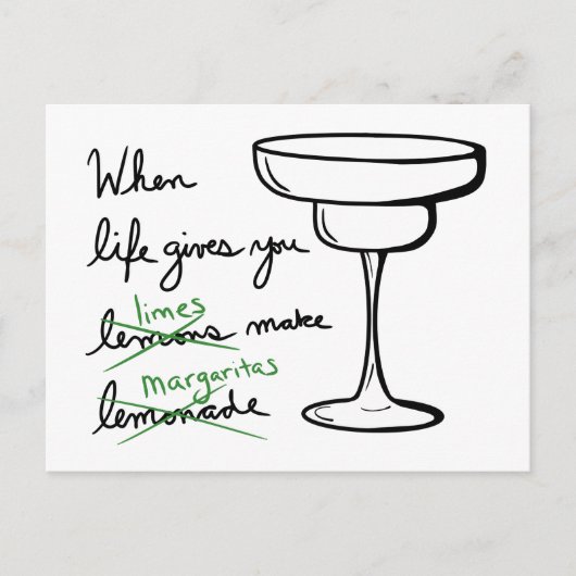 人生よ与えりレモンズライムはマルガリータを作る ポストカード (正面)