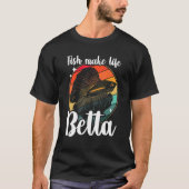 人生をより良くする魚 ベタ シャム闘魚 1 Tシャツ (正面)