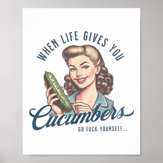 人生をキュウリ与えとする大人のジョーク ポスター (正面)