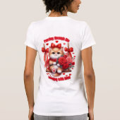 人生をゴロゴロと - かわいいバレンタインの子猫のブランコ Tシャツ (裏面)
