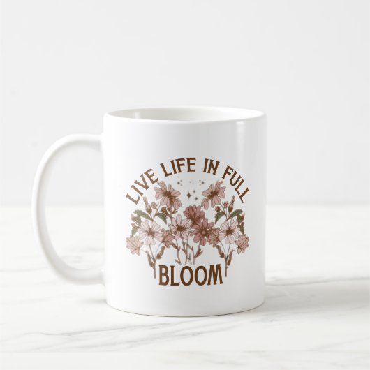 人生をフル開花 コーヒーマグカップ (左)