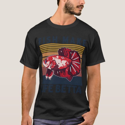 人生をベタにするのは魚 Tシャツ (正面)