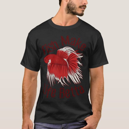 人生をベタにするのは魚 Tシャツ (正面)