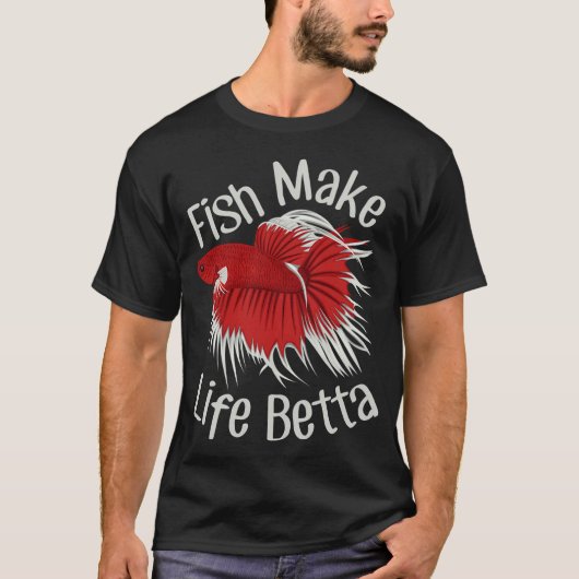 人生をベタにするのは魚 Tシャツ (正面)