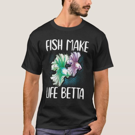 人生をベタに ベタ シャム闘魚 Tシャツ (正面)