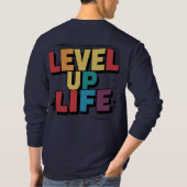 人生をレベルアップ Tシャツ (裏面)