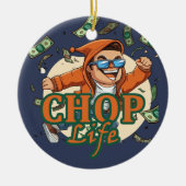 人生を切り刻む セラミックオーナメント (正面)