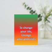 人生を変えるには、優先順位を変える ポストカード (スタンド正面)