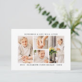 人生を思い出モダンすシンプルる4写真コラージュ サンキューカード (スタンド正面)