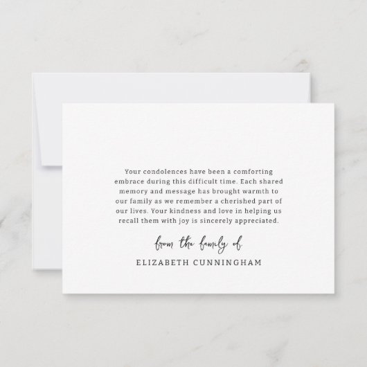 人生を思い出モダンすシンプルる4写真コラージュ サンキューカード (裏面)