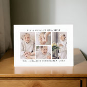 人生を思い出モダンすシンプルる4写真コラージュ サンキューカード