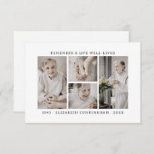 人生を思い出モダンすシンプルる4写真コラージュ サンキューカード (正面/裏面)