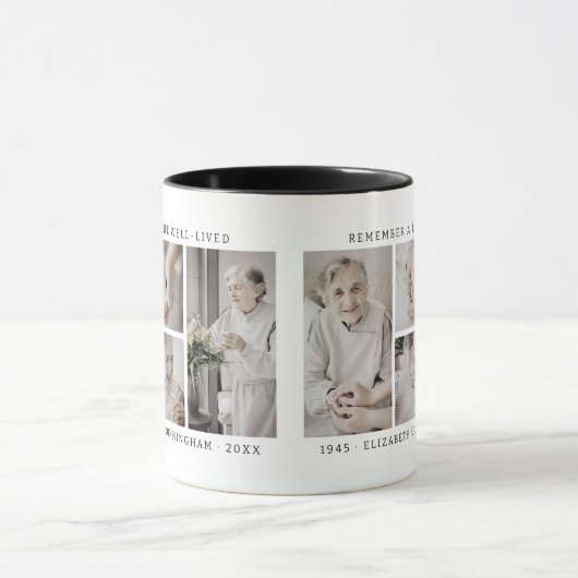 人生を思い出モダンすシンプルる4写真コラージュ マグカップ (中央)