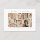 人生を思い出モダンすシンプルる4写真コラージュ 名刺 (正面)