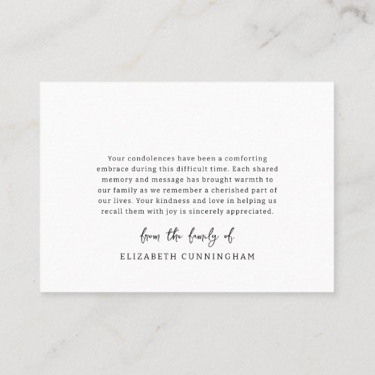 人生を思い出モダンすシンプルる4写真コラージュ 名刺 (裏面)