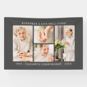 人生を思い出モダンすシンプルる4写真コラージュ 横断幕 (横)