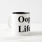 人生を愛しなさい。オップを表示しない! ツートーンマグカップ (正面左)