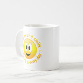 人生を愛し、喜びを届ける幸せな顔 コーヒーマグカップ (正面左)