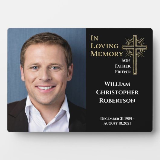 人生を愛する思い出のお祝い葬儀記念 フォトプラーク (正面)