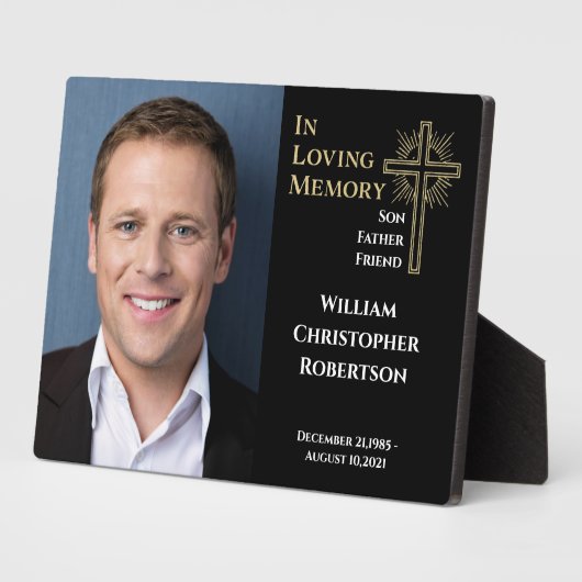 人生を愛する思い出のお祝い葬儀記念 フォトプラーク (側面)