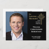 人生を愛する思い出のお祝い葬儀記念 招待状 (正面/裏面)