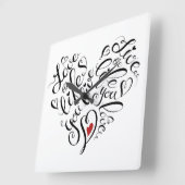 人生を愛する スクエア壁時計 (傾斜)