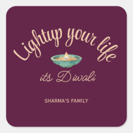 人生を明るくするのがディワリだ スクエアシール