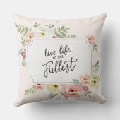 人生を最大限に生きる装飾用クッション クッション (裏面)