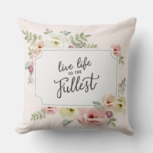 人生を最大限に生きる装飾用クッション クッション (正面)