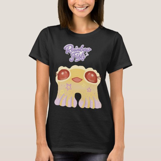 人生を楽しむ魚 Tシャツ (正面)