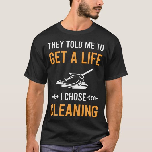 人生を楽しんで掃除を Tシャツ (正面)