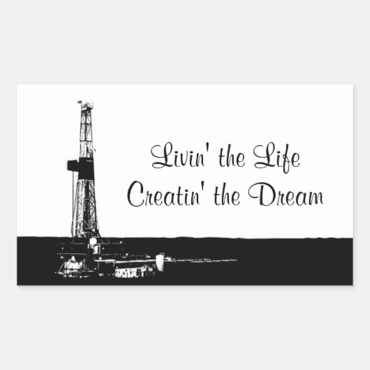 「人生を生きる」ステッカー 長方形シール (正面)