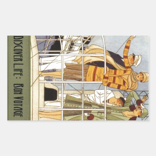 人生を発見:ボンボヤージュ 長方形シール (正面)